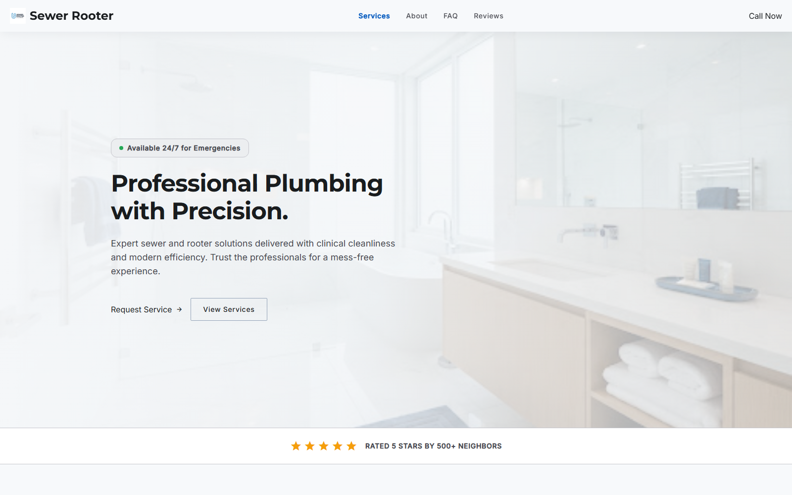 Sewer Rooter website design preview