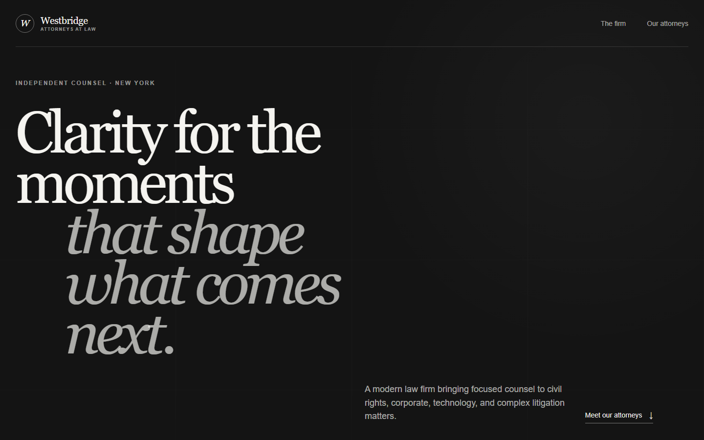 Westbridge Legal website design preview