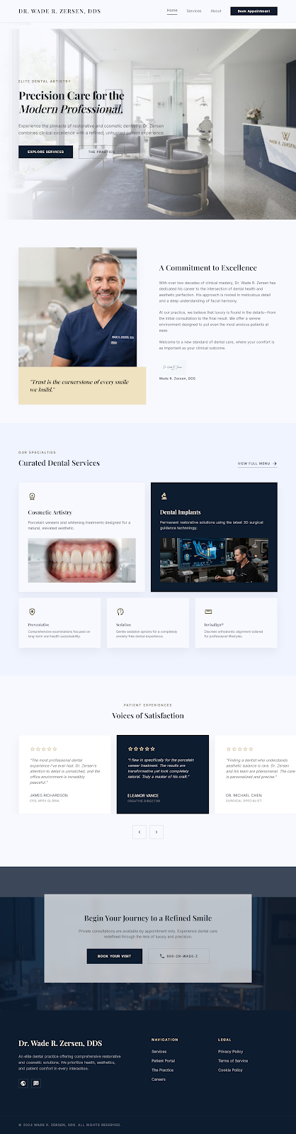 Zersen Dental Studio website design preview